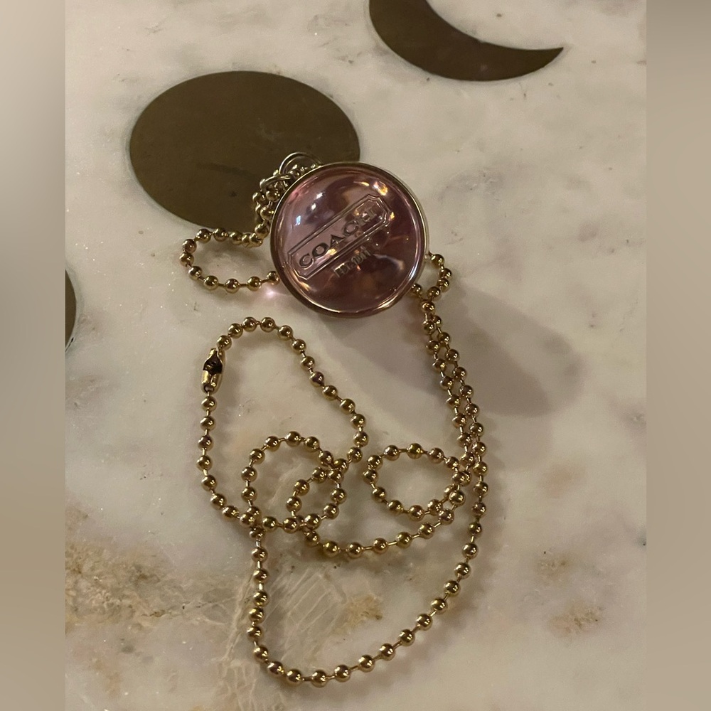 COACH Vintage Orb Sphere Transparent Bag Charm Keychain Pendant With Ball Chain - Picture 13 of 15